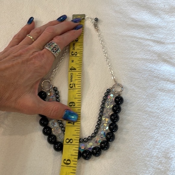 Sterling silver clasp triple layer glass bead elegant artisan made - Picture 6 of 7